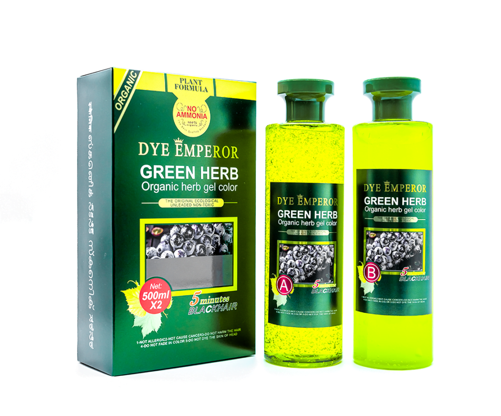 green herb hair color gel