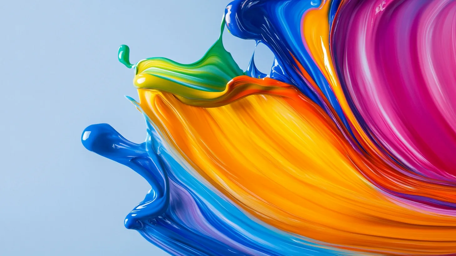 Colorful paint pouring on the screen, a dynamic mobile wallpaper.