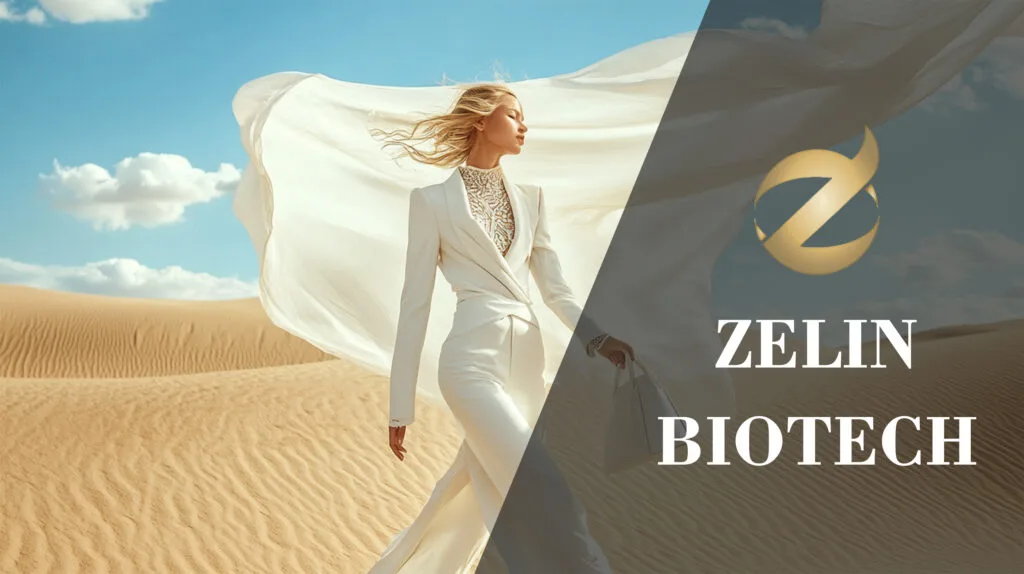 Dolce and Gabbana photoshoot of an supermodel，hold a white bag，in a white suit walking in the desert, holding up fabric that flutters in the wind, full-body shot, editorial photography, fashion magazine aesthetic, in the style of Tim Walker. 16：9